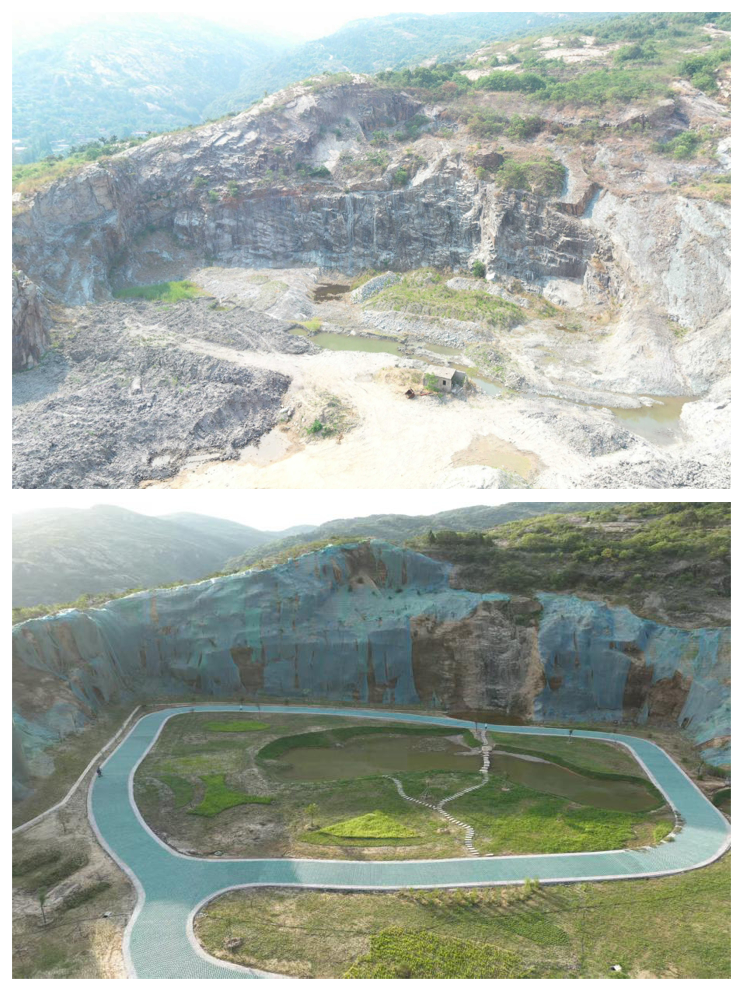 云台山景区渔湾果园宕口生态修复前后照片.jpg